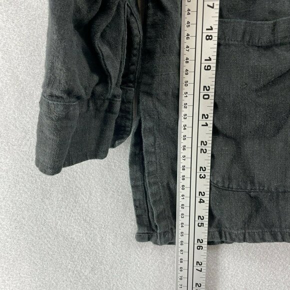 Focus 100% Linen Lagenlook Jacket Oversized Womens Small Pockets Boho Hippie - Picture 7 of 10